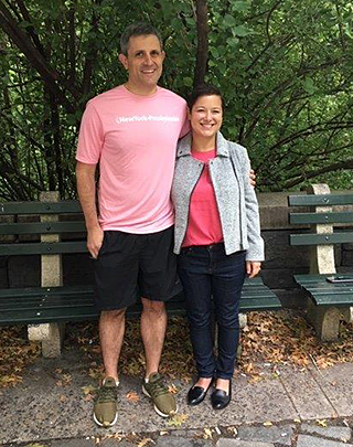 Stage 4 breast cancer patient Renée Seman with Dr. Kalinsky.