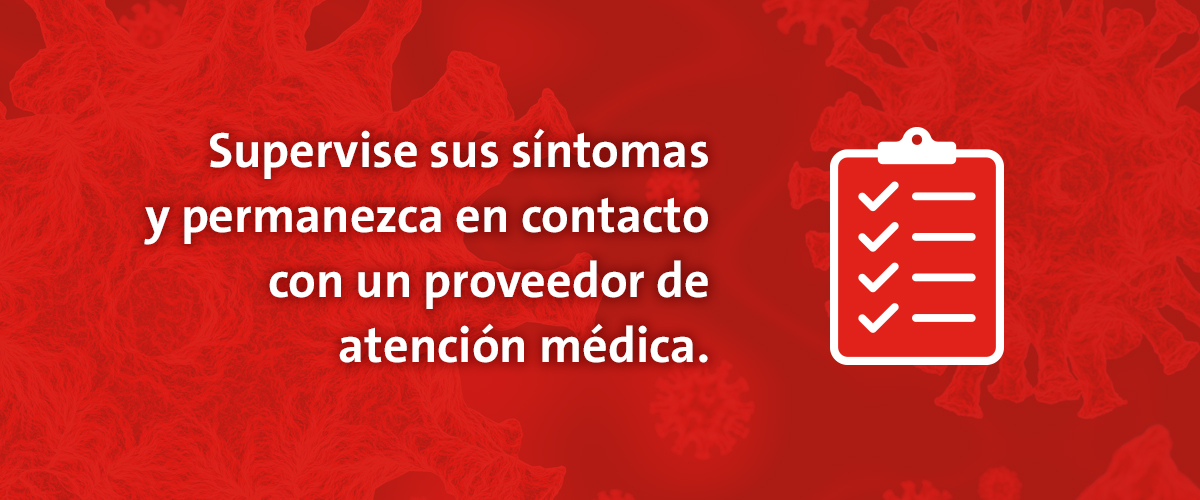 Slideshow explaining in Spanish what to do if you think you've been exposed to coronavirus.