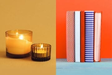 candles, books and tea as part of self-care routine during COVID-19